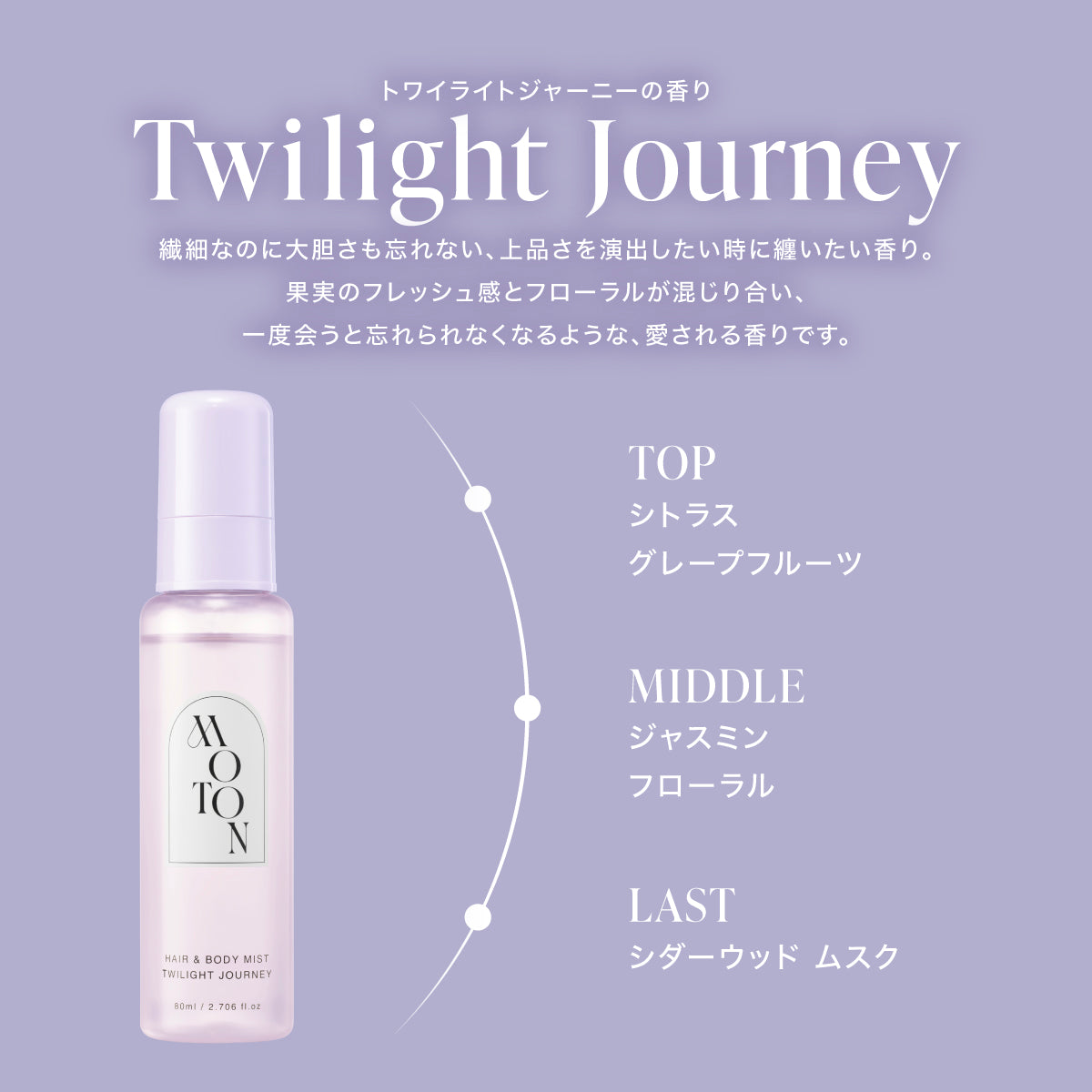公式 MOTON(モトン) ヘア＆ボディミスト 選べる8つの香り 80ml