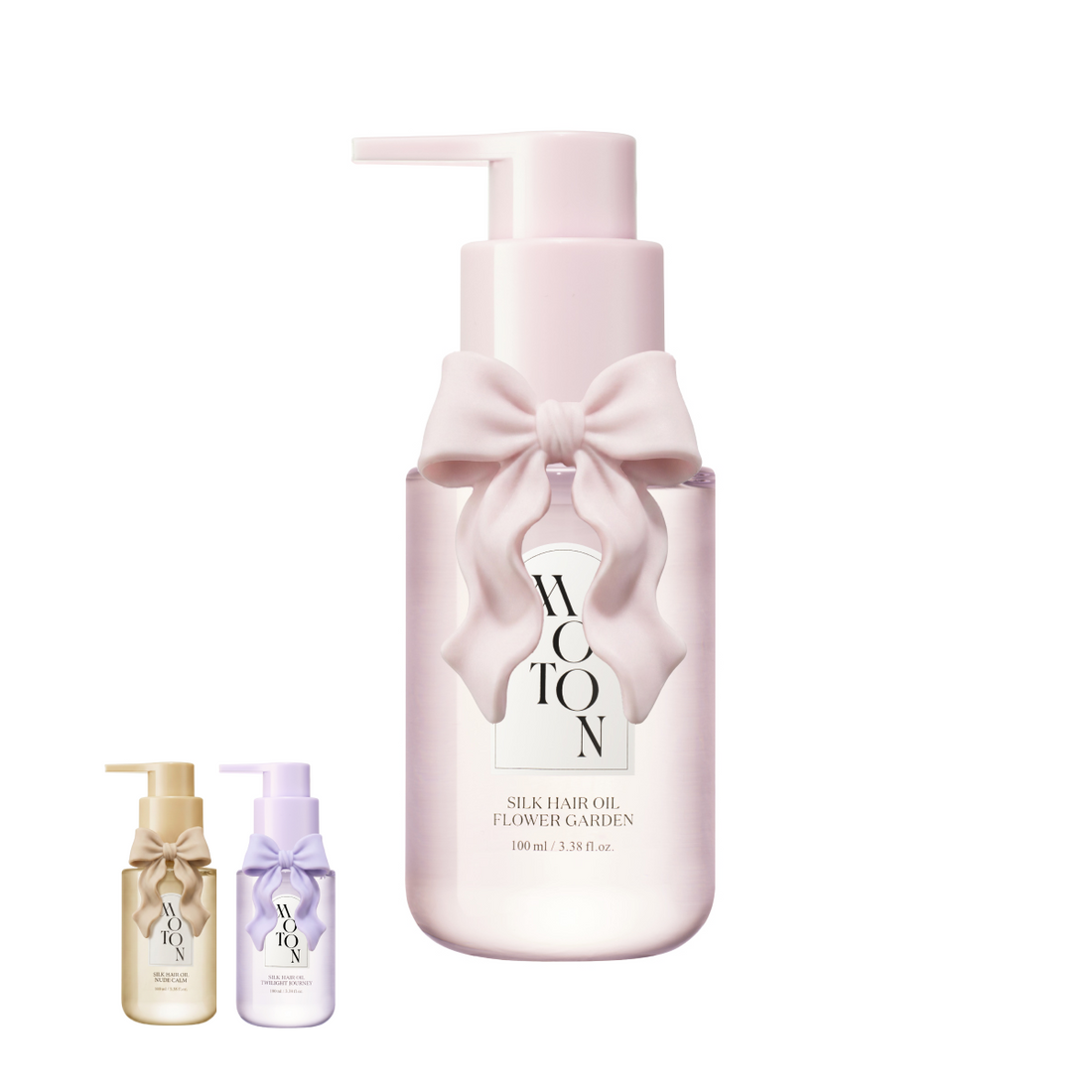 シリコンリボン付き シルクヘアオイル 100ml